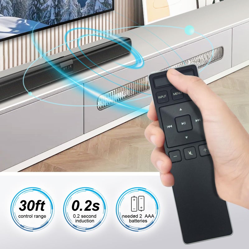 Beyution XRS551-C Replacement Remote Control Fit for VIZIO Sound Bar Stereo System SB3851C0 SB3851-C0 SB3851C0M SB3851-C0M SB3851D0 SB3851-D0 SB4051C0 SB4051-C0 SB4051D5 SB4051-D5 B3851-C0 SB4551-D5 - Image 3